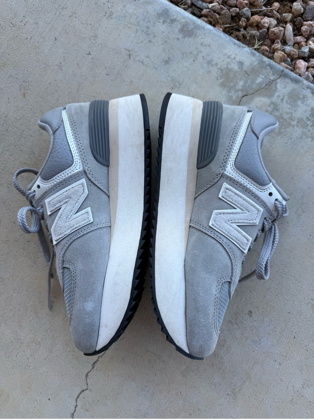 New Balance Women's Grey 574 Platform Sneaker - Picture 3 of 8